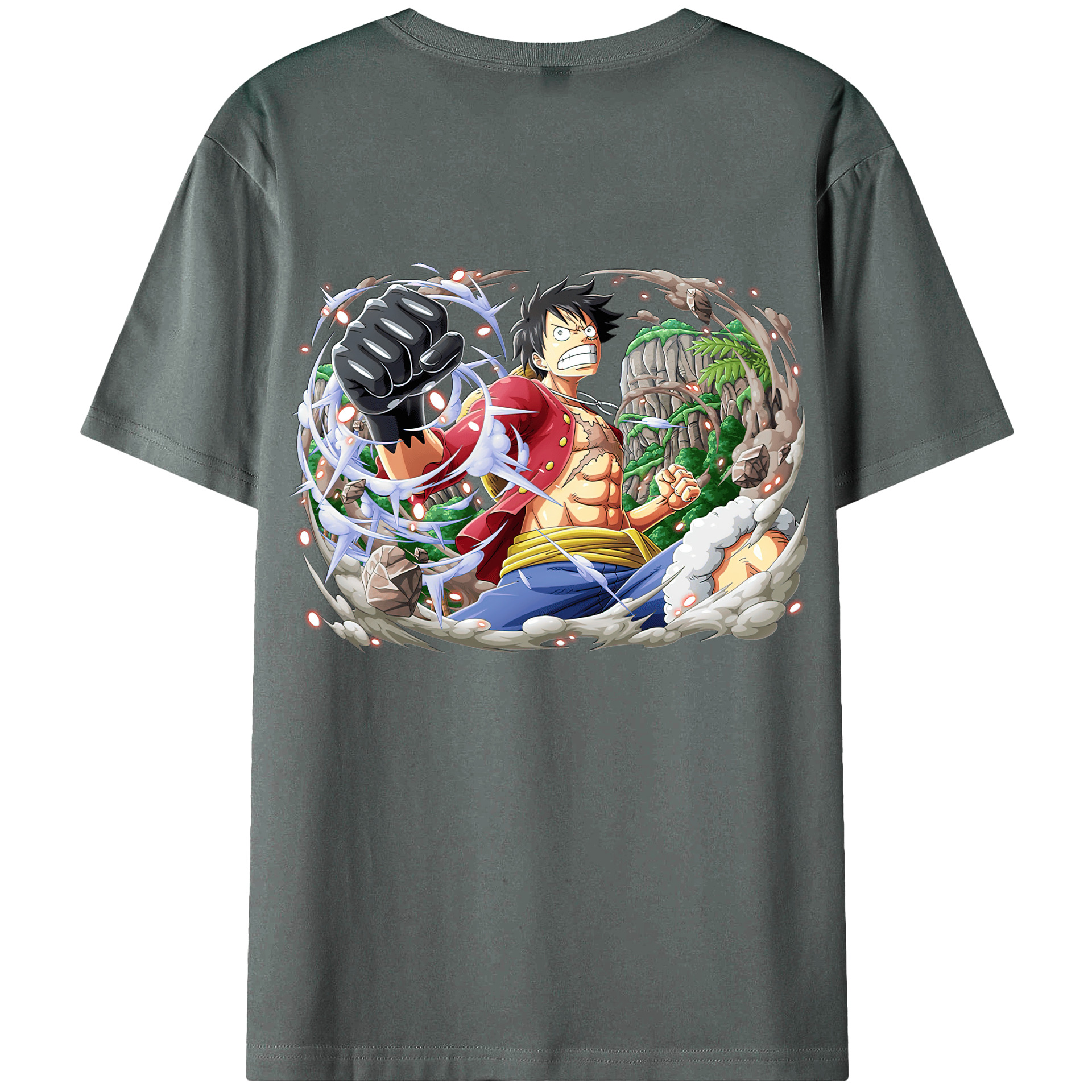 ワンピース モンキー・D・ルフィ ONE PIECE Monkey D. Luffy 綿100％半袖Tシャツ（背面プリント）